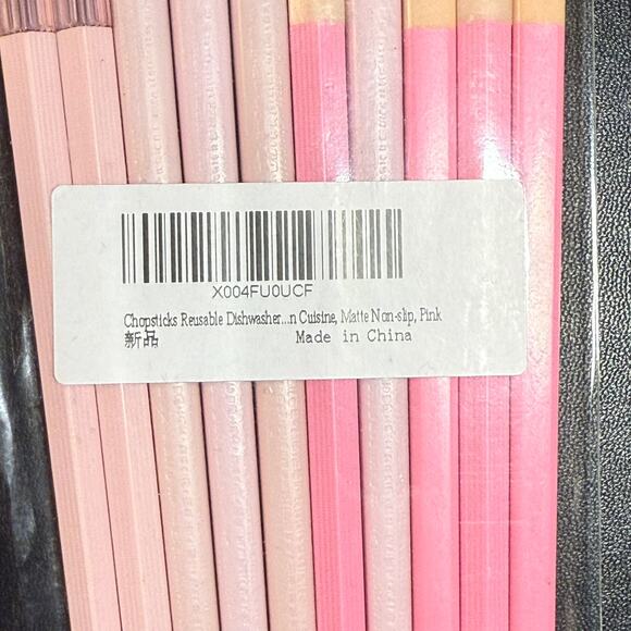 Chopsticks Reusable Dishwasher Safe, 5 Pairs 9.5 Inches Pink + Light Blue - Picture 10 of 12
